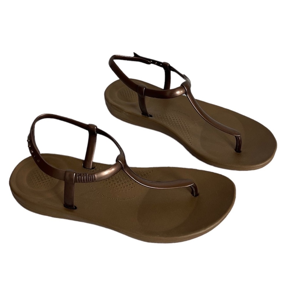 FitFlop IQushion Gladiator T-Strap Bronze Sandal  US 6